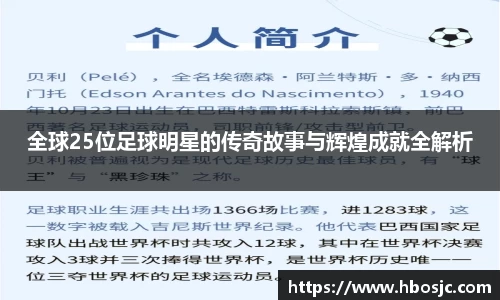 全球25位足球明星的传奇故事与辉煌成就全解析